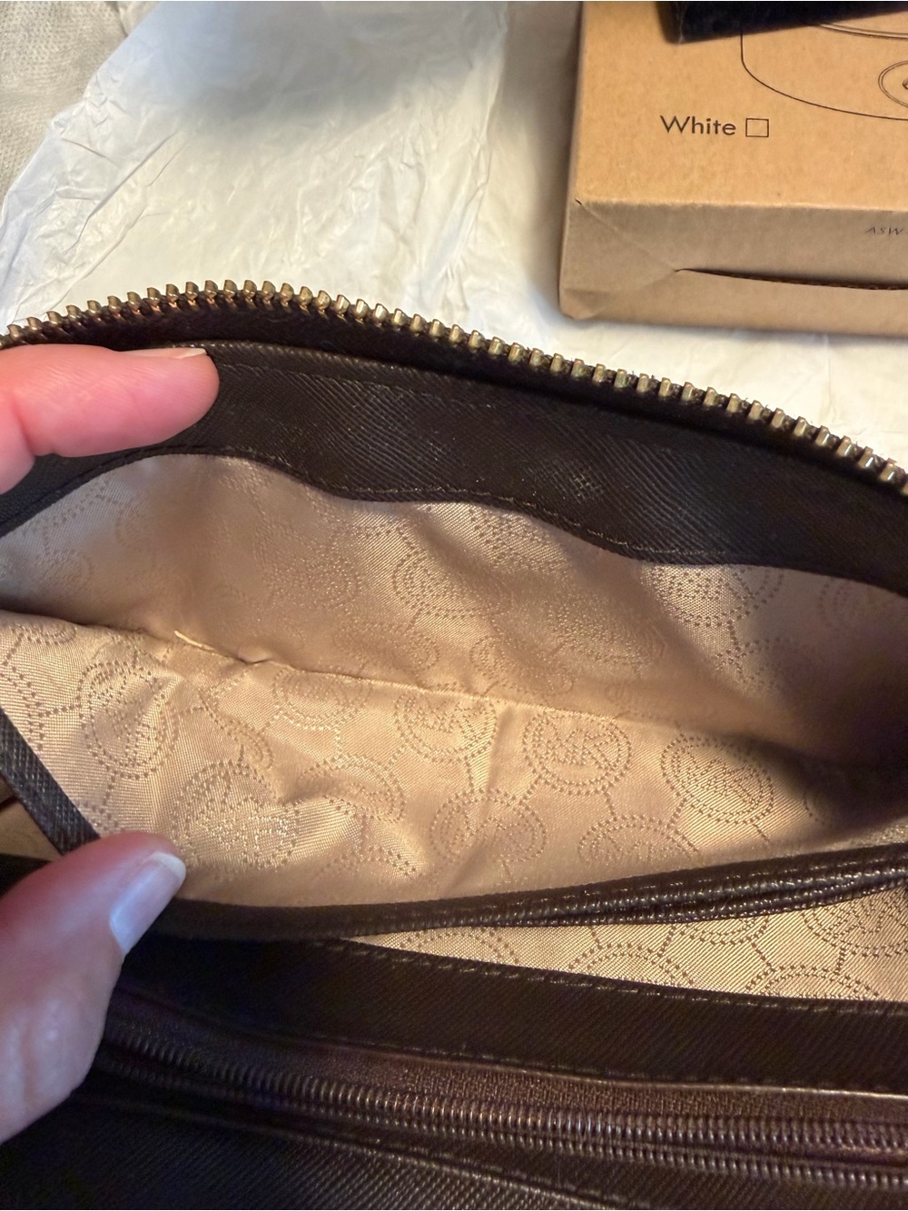 Michael Kors Zip-Around Wallet in Tan and Black Tiger-Print - Picture 10 of 15